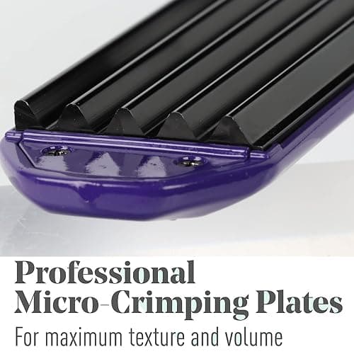 MBHAIR Ceramic Crimper Iron for Volumizing Fluffy Hairstyle, Corrugation Crimper Hair Iron, Anti Static Ceramic Hair Crimping Iron Adjust Temperature (Purple) thumbnail 4