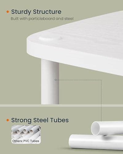 SONGMICS HOME Superfast Toolless Assembly, TV Stand for TVs up to 50 Inches, TV Cabinet Unit, Media Center Table, Living Room, 43 x 14 x 18 Inches, Shelves, Snow White and Matte White ULTV500W01 thumbnail 6