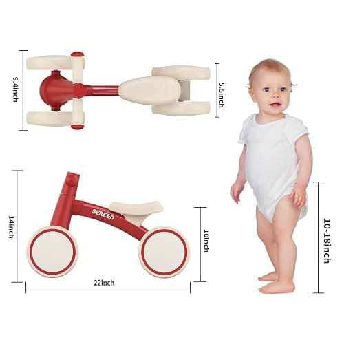 SEREED Baby Balance Bike for 1 Year Old Boys Girls 12-24 Month Toddler Balance Bike, 4 Wheels Toddler First Bike, First Birthday Gifts thumbnail 3