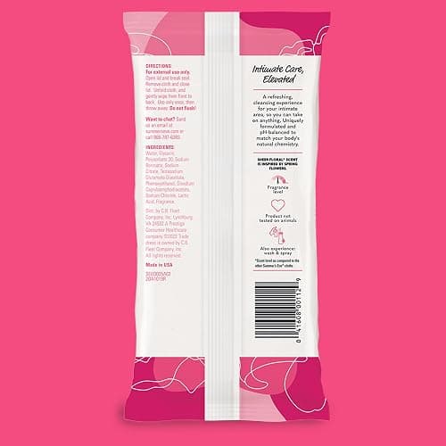 Summer's Eve Sheer Floral Feminine Wipes, Gentle pH-Balanced Formula Helps Control Vaginal Odor, Resealable Pack, 32 Wipes, Pack of 4 thumbnail 7