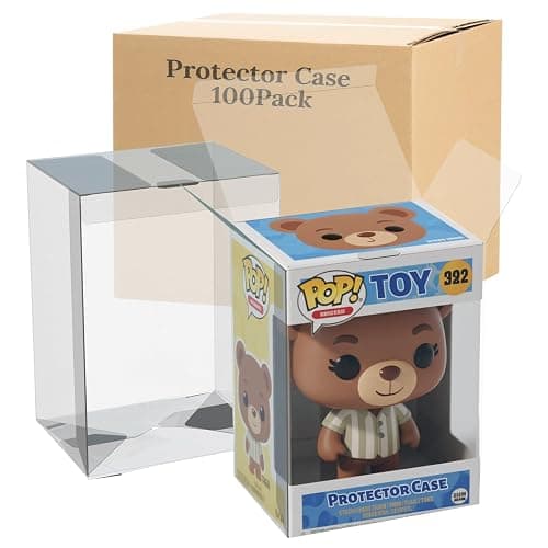 100 Pack Clear Protectors Case Compatible with Funko Pop Protector Case for 4 Inch Figures Collectibles Heavy Duty Crystal Plastic Protector Cases with Protective Film Locking Tabs Auto-Lock Bottom thumbnail 2