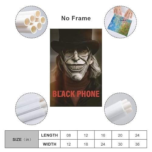 Horror Movie Poster The Black Phone Movie Poster Canvas Art Wall Picture Print Modern Family Decor 12x18inch(30x45cm) thumbnail 2