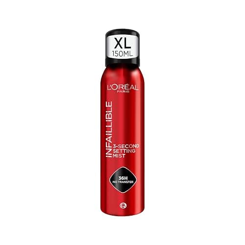 L'Oréal Paris Setting Spray XL, Infallible 3-Second Setting Mist for Face, Up To 36 Hour Makeup Wear, Fixing Spray, Waterproof and Sweatproof, Transfer-proof and Non-sticky 150ml - Image 1