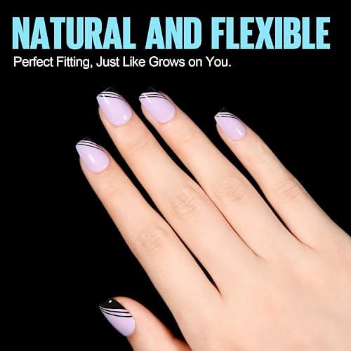 TOMICCA Extra Short Coffin Nail Tips, 15 Sizes 450Pcs Full Cover Gel Nail Tips for Extension Manicure, Acrylic Pre-shaped Double-sided Matte Fake Nails Christmas Nails with Box thumbnail 6
