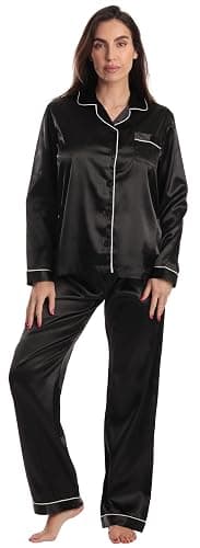 Just Love Satin Pajama Set for Women – Long Sleeve Button Down Womens Pajama Sets – Soft Loungewear & Sleepwear Sizes (S-3X) - Image 1