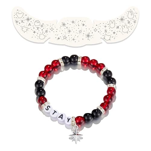 YELLOWPEACH Stay Bracelet Glitter Freckles Face Tattoo Set Inspired Merch Fans Gifts for Women Men - Image 1