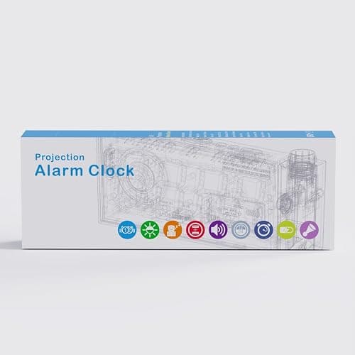 Digital Projection Alarm Clocks for Bedrooms - Large LED Display, 180° Rotatable Projector, 5-Level Dimmer,USB Charger,Battery Backup,Loud Dual Alarms for Kids Elderly,Heavy Sleepers,Snooze,12/24H,DST thumbnail 11