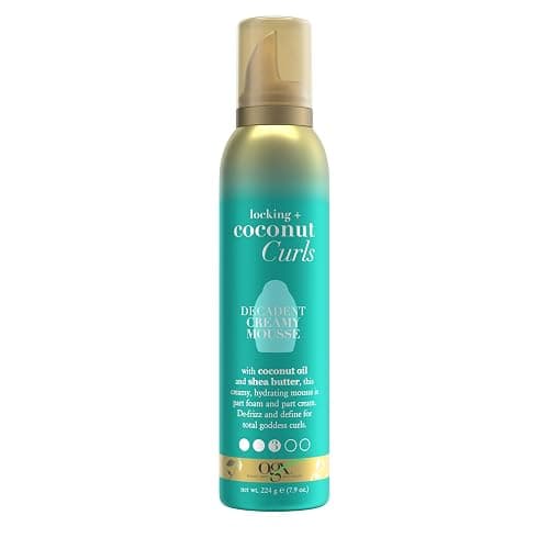 OGX Locking + Coconut Curls Decadent Creamy Mousse, 7.9 Ounce - Image 1