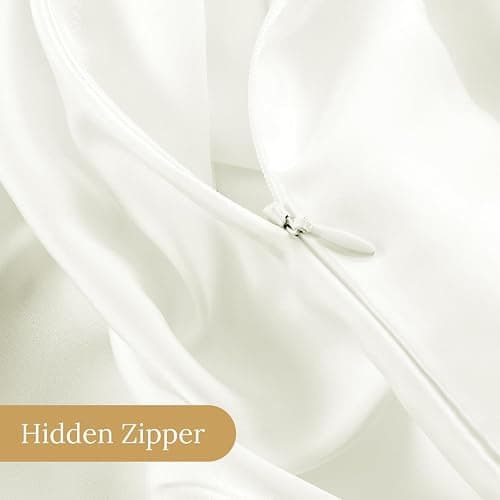 INFIIXSO Mulberry Silk Pillowcase for Hair and Skin, Silk Pillow Cases Standard Size with Hidden Zipper 20x26 Inches, Ultra Smooth and Soft Cooling Pillow Cases for Hot Sleepers(Cream, 1 Pack) thumbnail 5