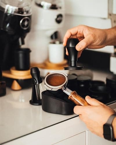 Normcore Portafilter Holder, Portafilter Tamping Station, 304 Stainless Steel With Silicon Espresso Holder Tamper Stand Fits 58mm Espresso Machines Portafilters, Black thumbnail 3