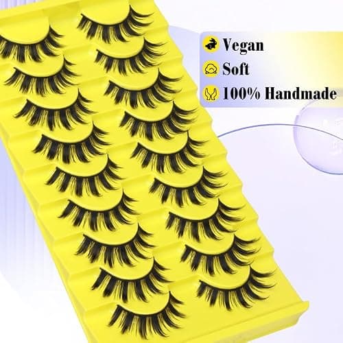 Manga Lashes Cat Eye False Eyelashes Anime Lashes Wispy Spiky Lashes Strip C-curly 8-15MM Fake Eyelashes Lashes Natural Look 9 Pairs by Lvmixwig thumbnail 6