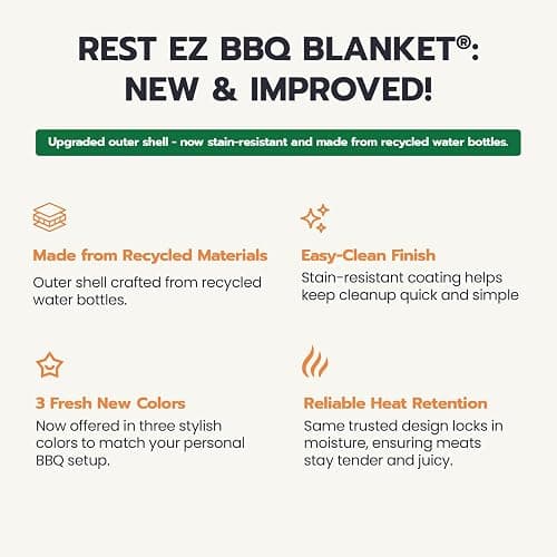 Rest EZ BBQ Blanket® - Insulated Meat Resting Bag for Moisture Retention and Tender BBQ - Heavy-Duty with Wide Mouth Design for Briskets, Pork Shoulders, Steaks - Green thumbnail 6