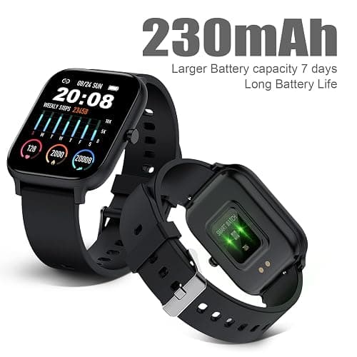Smart Watch for Men Women Compatible with iPhone Samsung Android Phone 1.83 inch Full Touch Screen IP68 Waterproof Bluetooh Fitness Tracker Heart Rate/Sleep Monitor, Black thumbnail 7