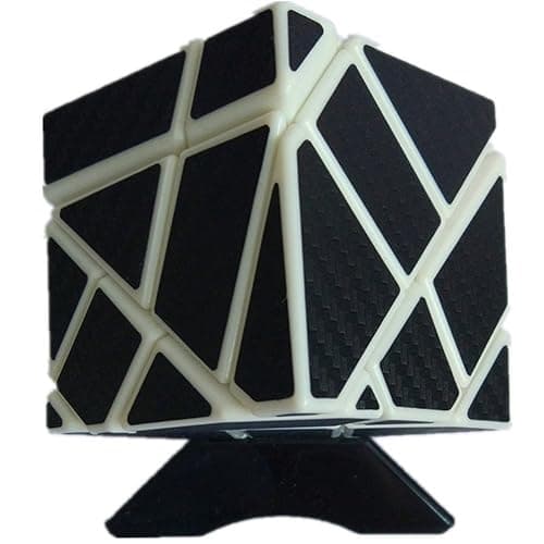 CuberSpeed Ghost 3x3 White with Black Sticker Magic Cube 3x3 Ghost White 3x3x3 Speed Cube Black Sticker - Image 1