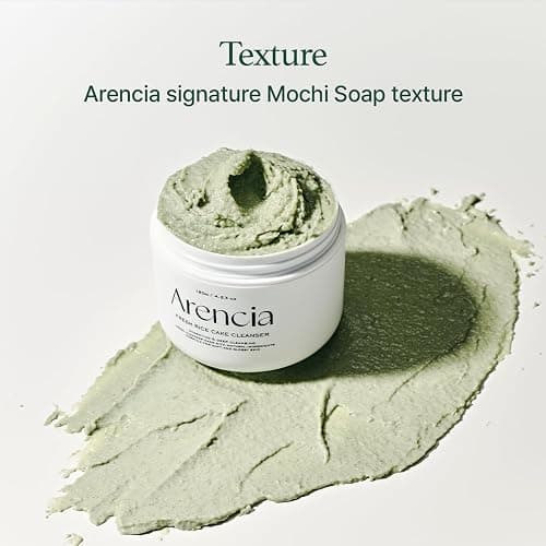 Arencia Korean Rice Mochi Face Cleanser - Face Mask, Foaming Cleanser, Gentle Scrub All in One - Deep Cleansing, Moisturizing, Pore Minimizing, Removing Blackhead- with Rice Water & Green Tea, Mugwort - 120 g (Pack of 1) - Green thumbnail 3