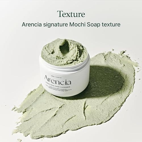 Arencia Korean Rice Mochi Face Cleanser - Face Mask, Foaming Cleanser, Gentle Scrub All in One - Deep Cleansing, Moisturizing, Pore Minimizing, Removing Blackhead- with Rice Water & Green Tea, Mugwort - 4.2 Ounce (Pack of 1) - Green thumbnail 3