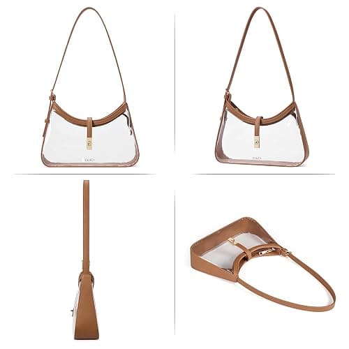 CLUCI Clear Bag for Stadium Events, Small Transparent Purse for Women | Concert, Mini, Crescent, Y2K, Adjustable Strap, Going out, Everyday Use, Cute, Zipper, Hobo Bag, Handbag thumbnail 6