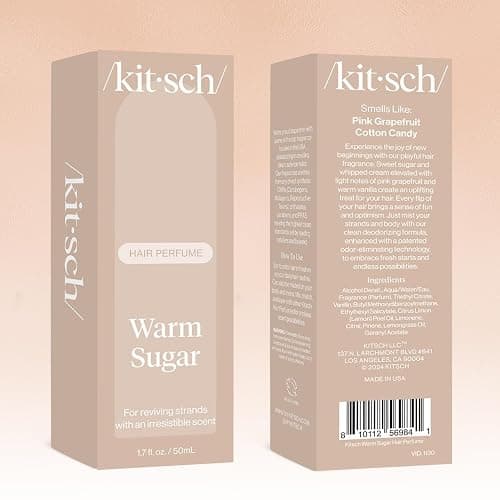 Kitsch Hair Perfume for Women - Warm Sugar | Clean, Deodorizing & Patented Odor-Eliminating Technology Hair Spray & Body Mist - Freshen Hair, Body & Pillows - Pink Grapefruit & Vanilla Scent - 50mL thumbnail 8
