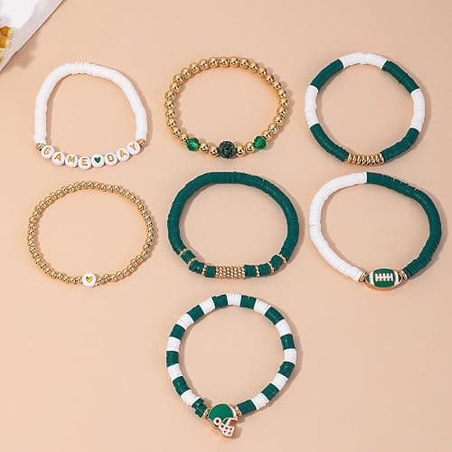 Artlunar Game Day Football Charm Bracelet: Stackable Sports Jewelry for Moms & Dads - Perfect for Football Fans thumbnail 4
