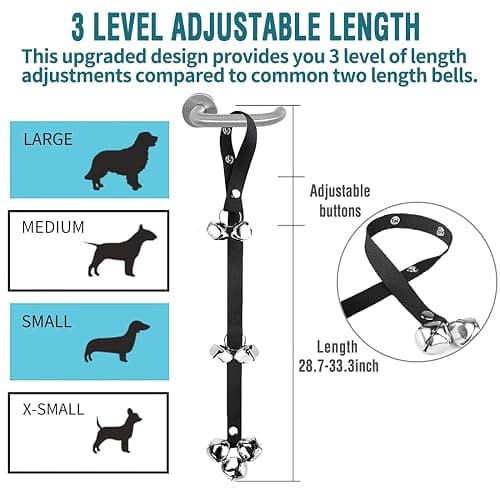 BLUETREE Dog Doorbells Premium Quality Training Potty Great Dog Bells Adjustable Door Bell Dog Bells for Potty Training Your Puppy The Easy Way - 7 Extra Large Loud 1.4 DoorBells thumbnail 5