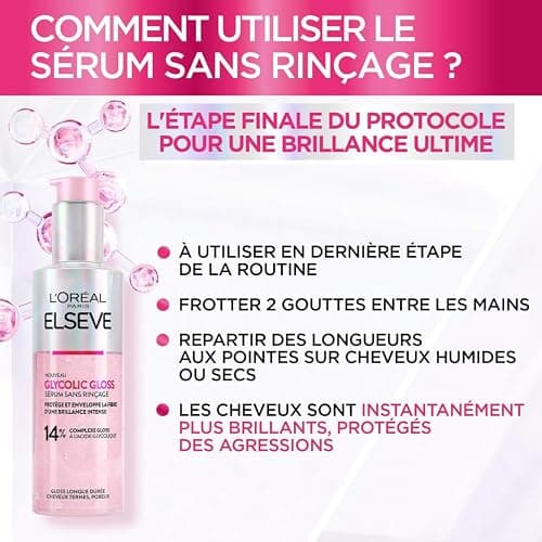 L'Oréal Paris - Sérum Sans Rinçage pour Cheveux Ternes - En Manque de Brillance - Acide Glycolique - Protocole de Soin Capillaire - Elseve Glycolic Gloss - 150 ml thumbnail 5