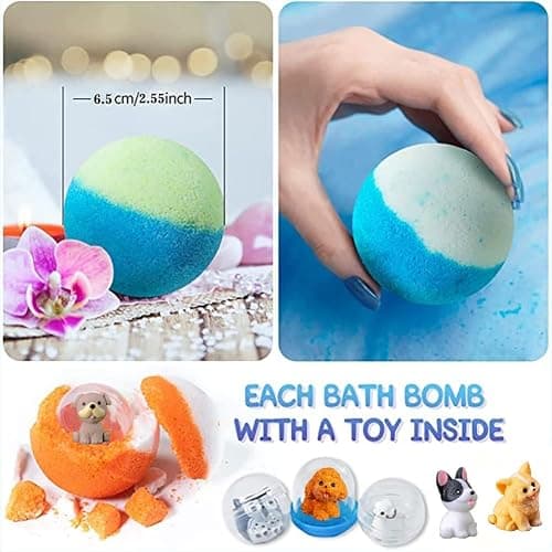 Bath Bombs for Kids with Surprise Inside for Girls Boys Toddlers, 20 Pack Organic Kids Bath Bombs with Puppy Dolls Inside, Kids Safe Handmade Bubble Bath Fizzies, Ideal Birthday Christmas Gift Set thumbnail 2