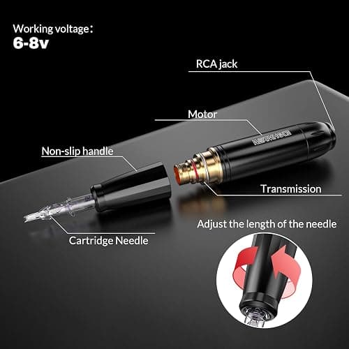 Tattoo Gun Kit Cartridge Tattoo Machine Kit Tattoo Kit Tattoo Pen Kit for Beginners Rotary Tattoo Pen Type Machine Kit Complete Tattoo Supplies WTK070 thumbnail 2