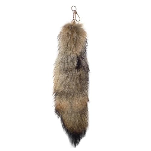 Fluffy Fur Wolf Tail Keychain Black Red Purple Fox Tail Key Chain Cosplay Toy Costume Keyring for Women - Image 1