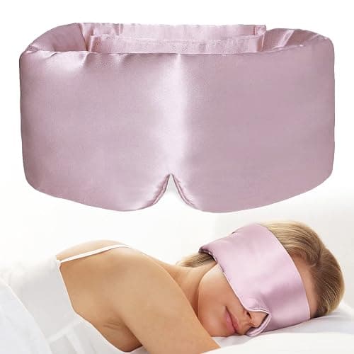 iCooBreeze 100% Natural Silk Eye Mask for Women Men, Soft Pressureless Cooling Blackout Eye Covers for Sleeping, Large Size Sleep Mask fits All Heads Adjustable, 1PC, Lotus Pink thumbnail 8