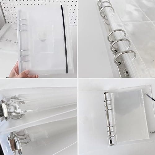 A5 Photocard Binder with 25 Pcs Inner 6 Ring, Clear K-Pop Korean Pop Photocard Holder Binder Book, 4 Photo Style Photo Card Album 1 Set with 1 Letter Sticker thumbnail 6