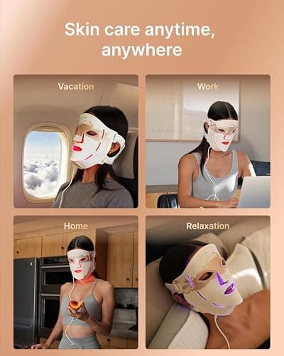 RENPHO Red Light Therapy Mask for Face, FDA-Cleared,Birthday Gifts for Wife | 324 LEDs, 3 Modes, Wrinkle Treatment, Anti Acne, Red Blue NIR, Full Face Coverage, Cordless, Home Facial Skincare for Women thumbnail 7