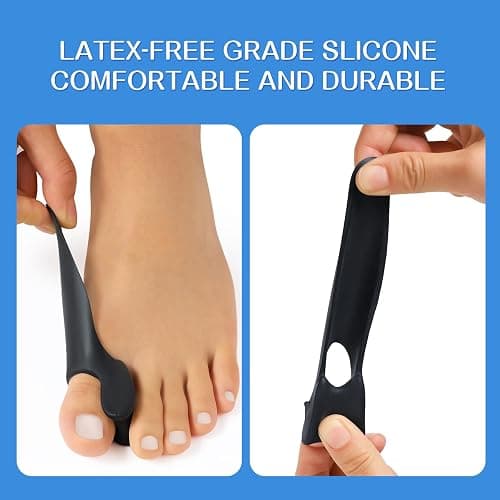 Promifun Bunion Cushion Protector, 10 Packs of Bunion Corrector Pads with Separator for Big Toe, Gel Shield for Foot Pain Relief, Calluses, Corns - Black thumbnail 3