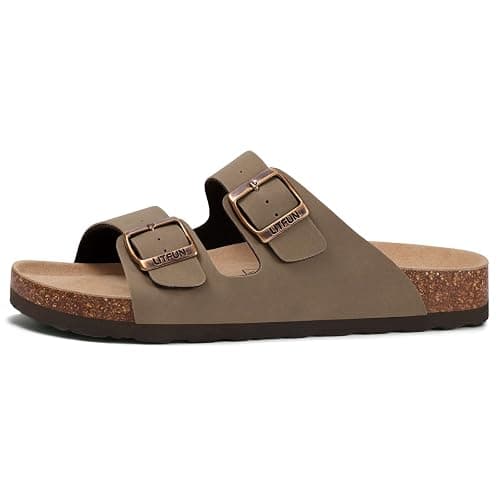 Litfun Unisex Cork Footbed Sandals Summer Slip On Slides for Women Men | Adjustable Buckle, Comfortable Sandals With Arch Support, Beach Casual Style thumbnail 6