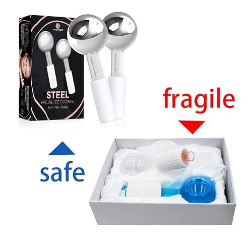 Ice Globes for Facials | Unbreakable Steel Cooling Roller | Cryo Sticks for Face | Massager for Face Neck & Eyes | Skin Care for Dark Circles, Puffiness, Wrinkles, Collagen Production (White) thumbnail 7