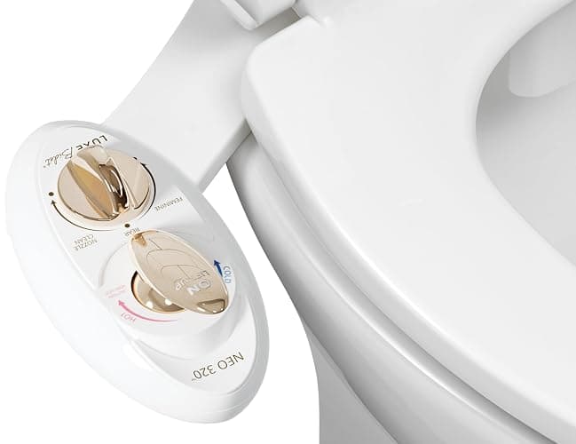 LUXE Bidet NEO 320 - Warm Water, Dual Nozzle, Self-Cleaning, Non-Electric Bidet Attachment for Toilet Seat, Adjustable Water Pressure, Rear & Feminine Wash (Gold) - Image 1