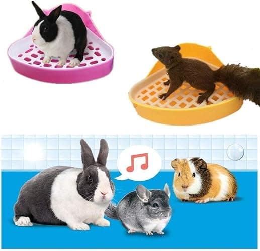 Hypeety Pet Toilet Small Animal Litter Tray Corner for Hamster Guinea Pig Ferret Gerbil Chinchilla Pet Small Rat Toilet Pink thumbnail 6