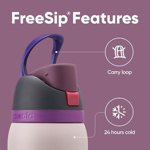 Owala FreeSip Insulated Stainless Steel Water Bottle with Straw for Sports, Travel, and School BPA-Free Sports Water Bottle, 32 oz, Dreamy Field thumbnail 3