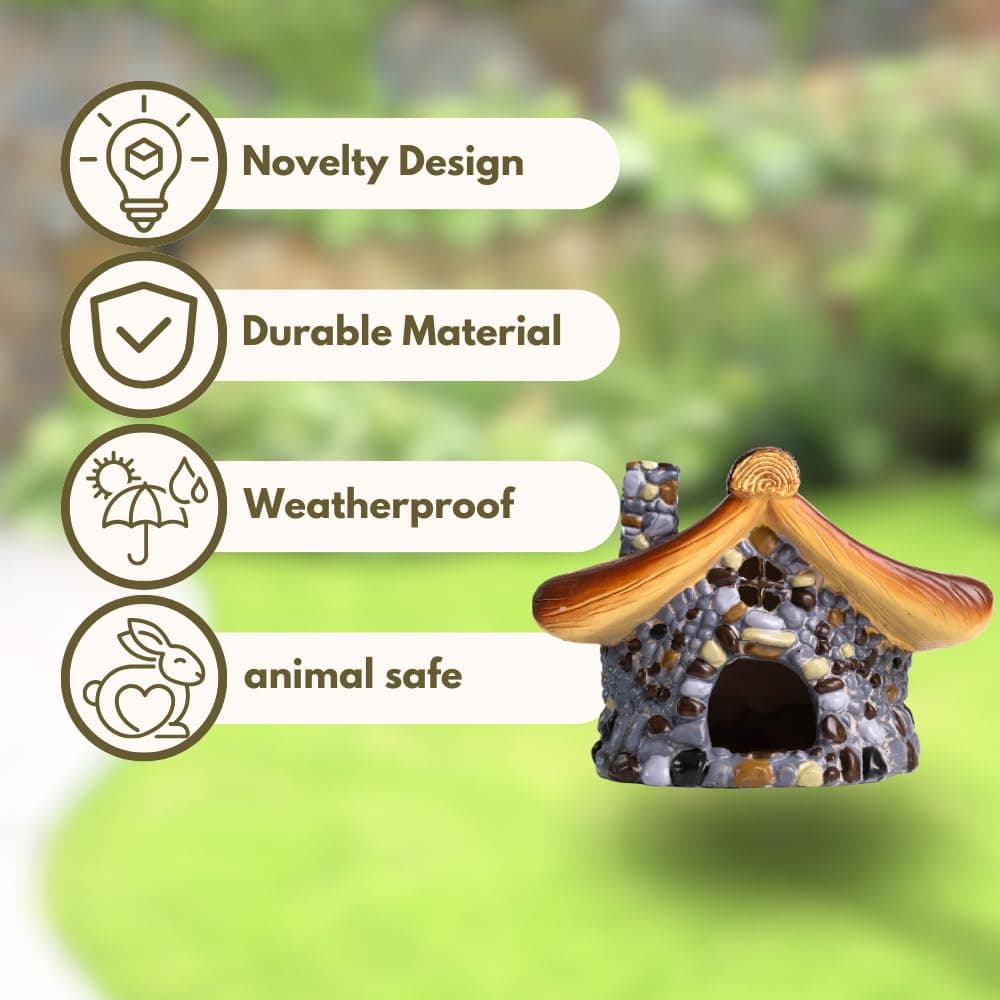 Garden Mile Mushroom House, Durable Resin, Hibernation Area, Shelter, Predator Proof, Outdoor Entrance, Feeding Area, Frog House, Outdoor Wildlife Entrance, Pet Cubicle thumbnail 6