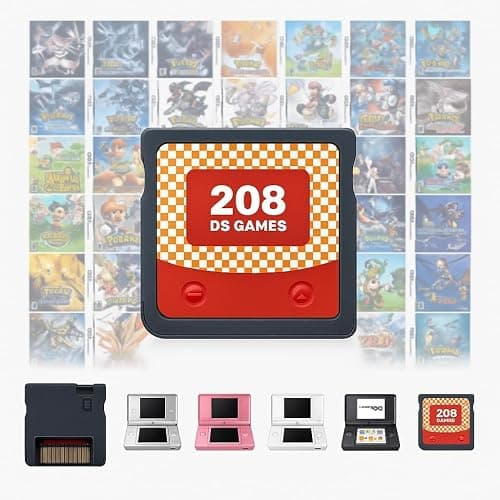 DS Game, 208 in 1 Game Cartridge Multicart, Game Pack Card Super Combo for DS DSL DSi 3DS 2DS XL/LL - Image 1