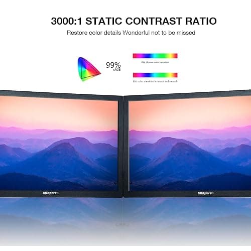 SKitphrati 15.6 Inch Small Monitor 1366x768 TN Screen Display Mini Monitor with HDMI VGA BNC Ports, VESA Mounting, LED Monitor for PC, Laptop and Computer, Built in Speaker thumbnail 3