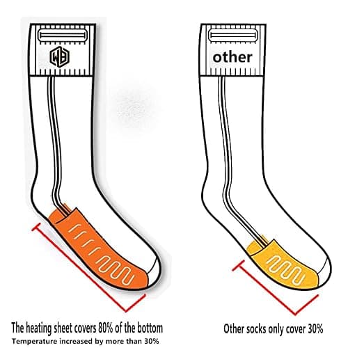 Rechargeable Electric Heated Socks Winter Heating Socks, 4000mAh Battery Powered Cold Weather Heat Socks for Sports Outdoor Hunting Skiing Riding Fishing thumbnail 5