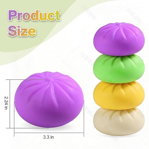 Dumpling Squishy Mystery Box, Dumplings Squeeze Stress Balls for Kids & Adults, Sensory Fidget Toys for Anxiety Relief, Crazy Fun Surprise Dumpling Ideal Gift for Boys,Girls,Teens(Pink) thumbnail 6