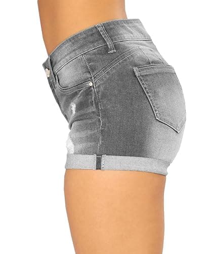 Govc Women Casual Summer Mid Waist Stretchy Denim Jean Shorts Junior Short Jeans thumbnail 2