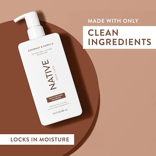 Native Shampoo for Men & Women - Silicone & Sulphate Free - Coconut & Vanilla Scent - Hydrating Shampoo - Give Dry Hair a Soft, Healthy Shine (487ml) thumbnail 5