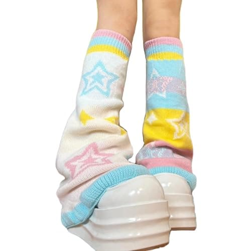GGOOB Kawaii Leg Warmers Furry Leg Warmer Cutecore Harajuku Fairy Grunge Clothes Teen Girls Knit Long Socks Y2k Accessories - Image 1