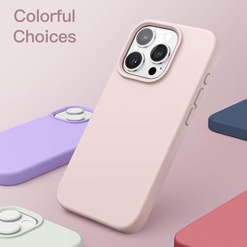 JETech Coque Silicone pour iPhone 15 Pro 6,1 Pouces, Protection Complète du Corps au Toucher Soyeux, Étui Housse Anti-Chocs (Rose Pâle) thumbnail 6