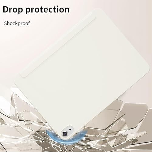 KVTVOU Case for iPad 11th Generation A16 2025/ 10th Generation 10.9 inch 2022, Trifold Stand, Soft TPU Back Cover, Premium Protective Case for iPad 10/11, Auto Wake/Sleep, White thumbnail 3