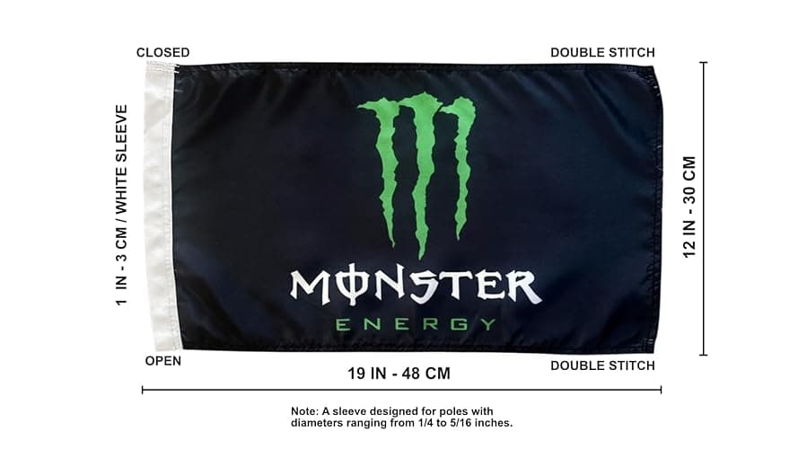 JLP19x12 In Flag Decorative safety High visibility and wind resistance Off Road OutDoor Sports Motorcycle Monster thumbnail 3