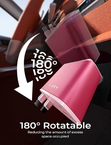 LISEN Retractable Car Charger, 84W Car Charger USB C Fast Charger Adapter, Car Accessories for Men Women, Gifts for Fathers Day for Men Dad Husband, for iPhone 17 16 15 14 13 12 Pro Max, Pink-White thumbnail 5