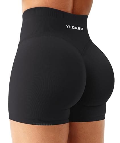 YEOREO Workout Shorts Womens Butt Lifting 4.5" Seamless Hidden Scrunch High Waist Gym Tummy Control Christiy Biker Shorts - Image 1